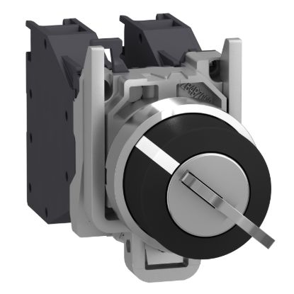Picture of Complete selector switch, Harmony XB4, Explosive atmosphere, 455 Key swith 2 positions spring return