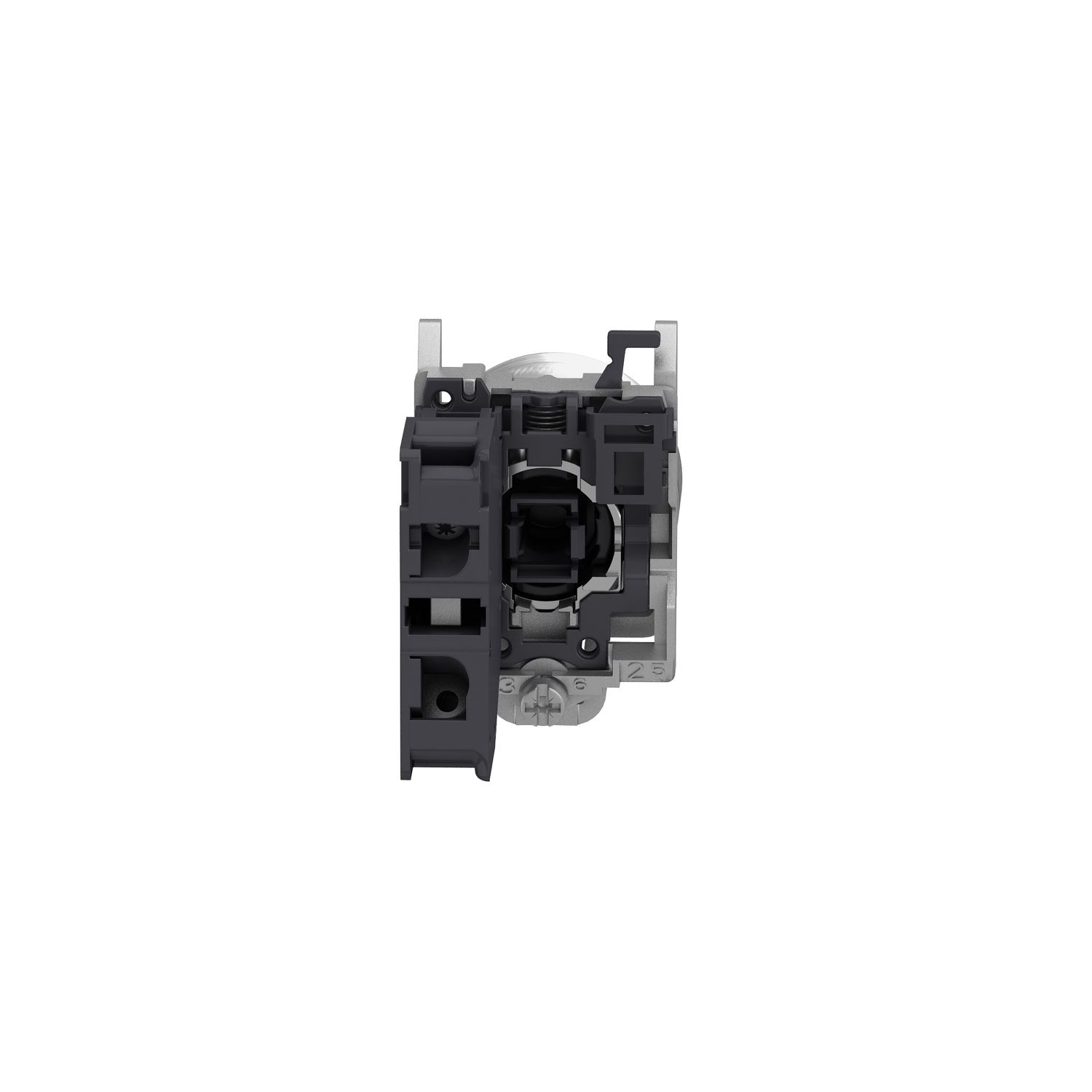 Picture of Complete push button, Harmony XB4 - ATEX D, black projecting with boot, metal, 22mm, spring return, 1NO