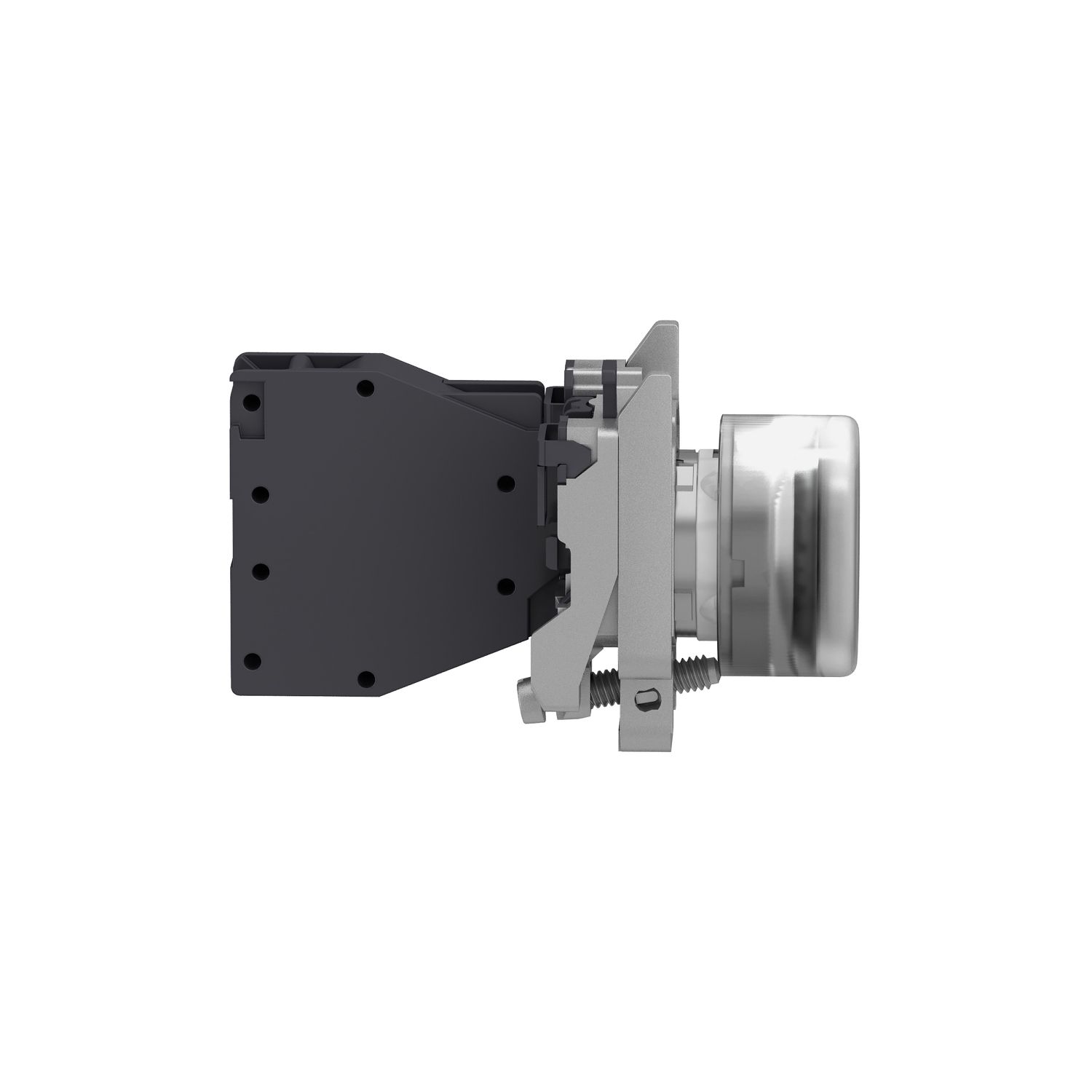 Picture of Complete push button, Harmony XB4 - ATEX D, black projecting with boot, metal, 22mm, spring return, 1NO