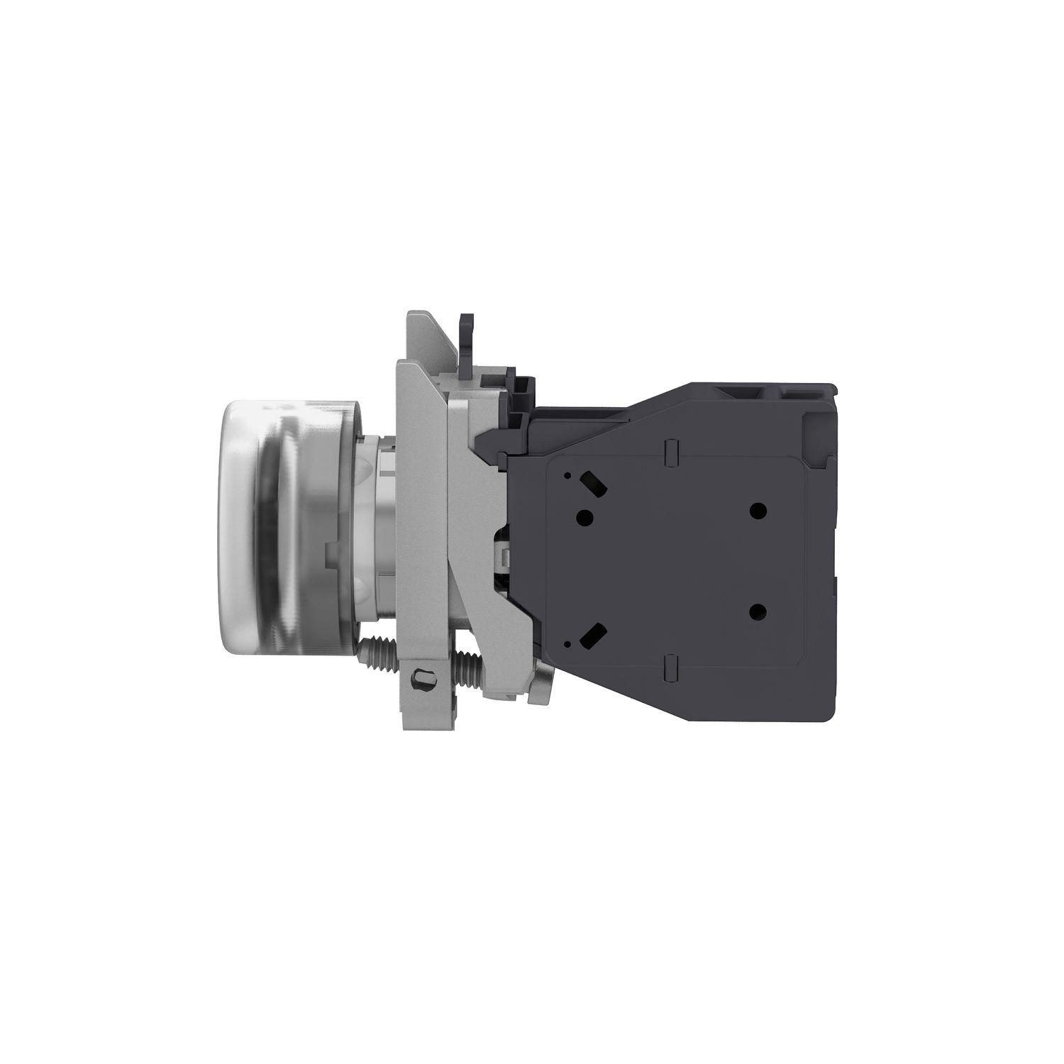 Picture of Complete push button, Harmony XB4 - ATEX D, black projecting with boot, metal, 22mm, spring return, 1NO