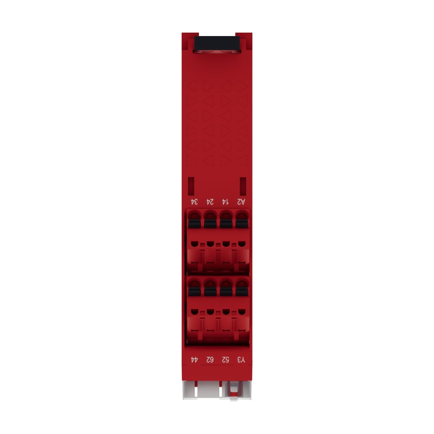 Picture of safety module, Harmony XPS, estop or guard, connected to supply terminals 24V AC or DC , no inputs, spring