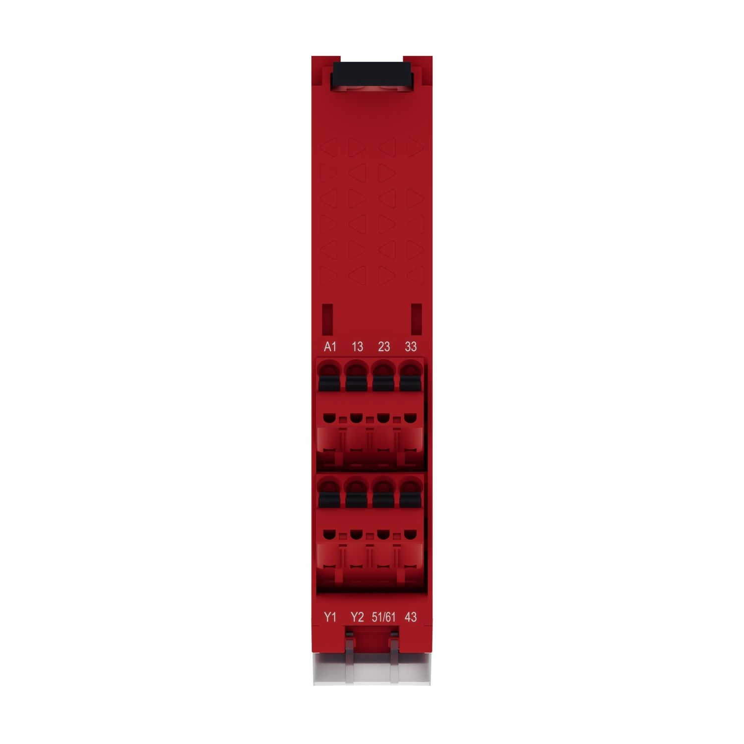 Picture of safety module, Harmony XPS, estop or guard, connected to supply terminals 24V AC or DC , no inputs, spring