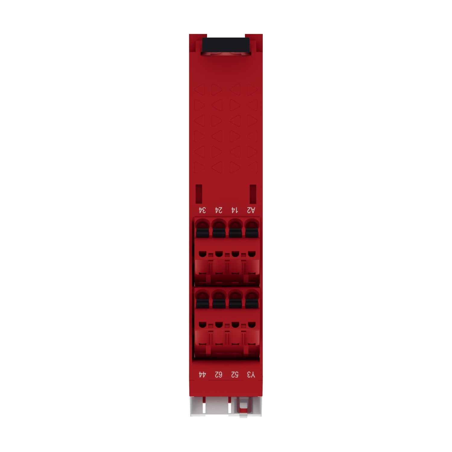 Picture of safety module, Harmony XPS, estop or guard, connected to supply terminals 48 to 240V AC or DC , no inputs, spring