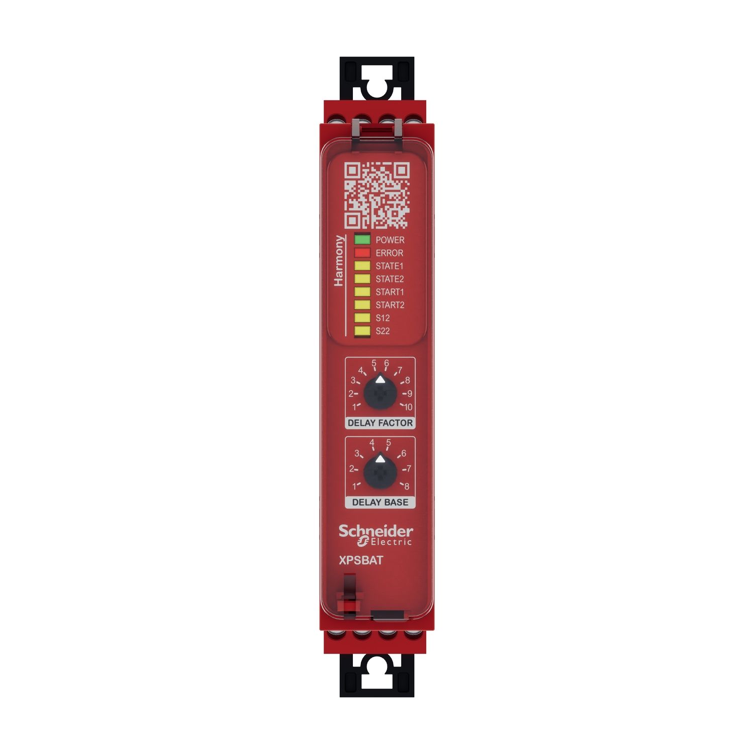 Picture of safety module, Harmony XPS, time delayed output, for Estop, guard, OSSD, 24V AC or DC, screw