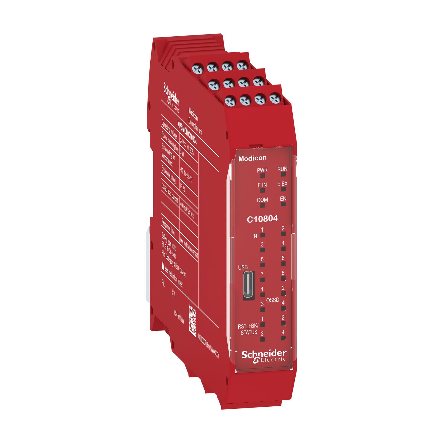 Picture of Safety controller, Modicon MCM, 8 inputs 4 outputs, monitors expansion modules, screw