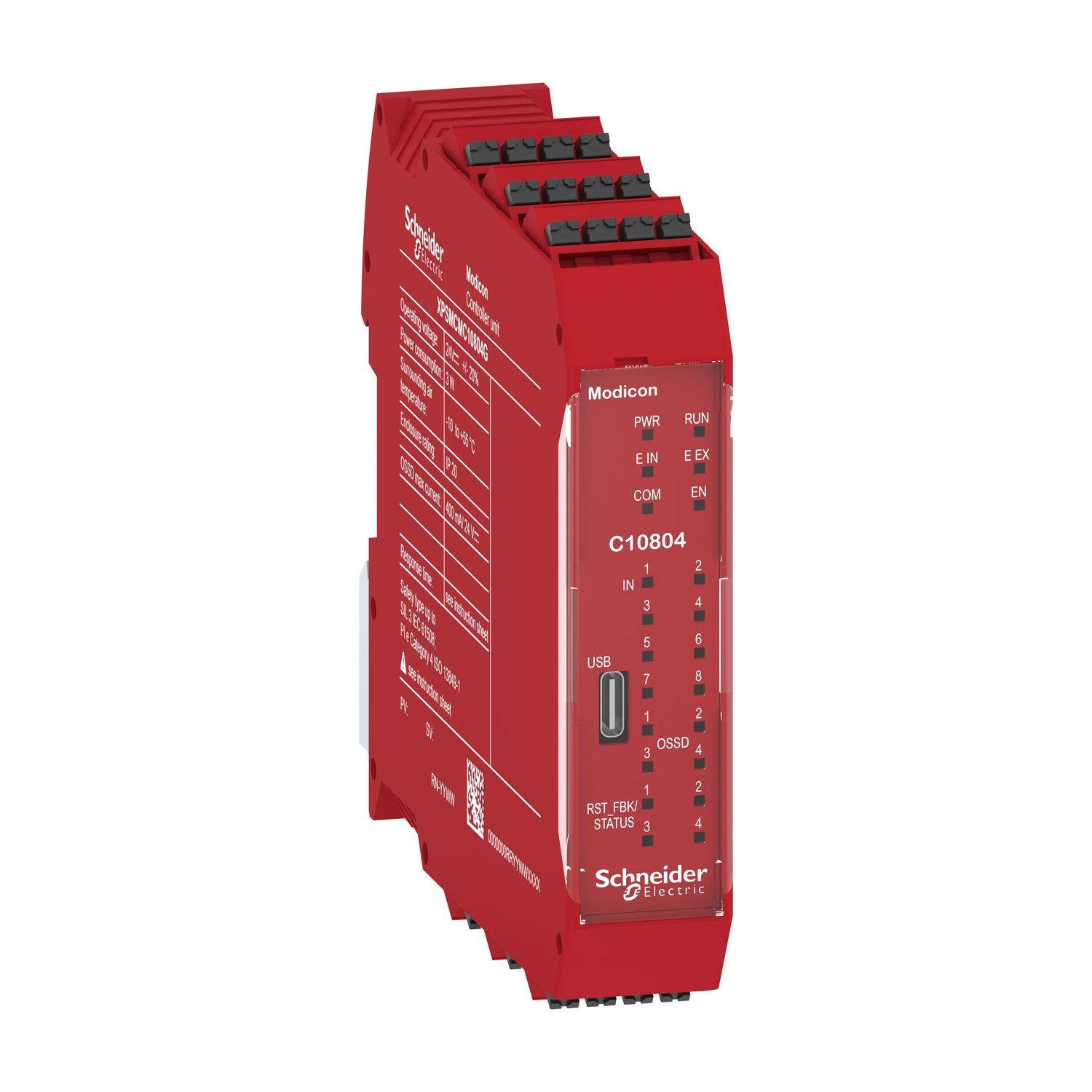 Picture of Safety controller, Modicon MCM, 8 inputs 4 outputs, monitors expansion modules, spring