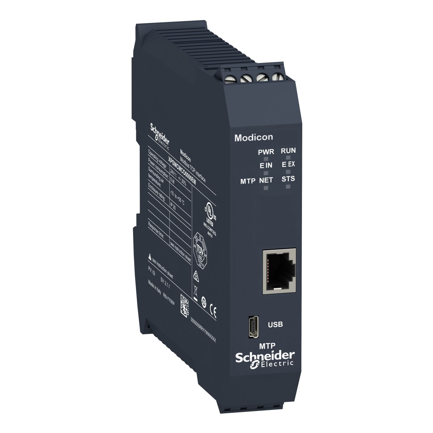 Picture of expansion module, Modicon MCM, Modbus TCPIP diagnostic, screw