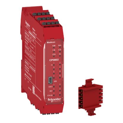 Picture of Safety controller, Modicon MCM, combined with backplane expansion connector, spring