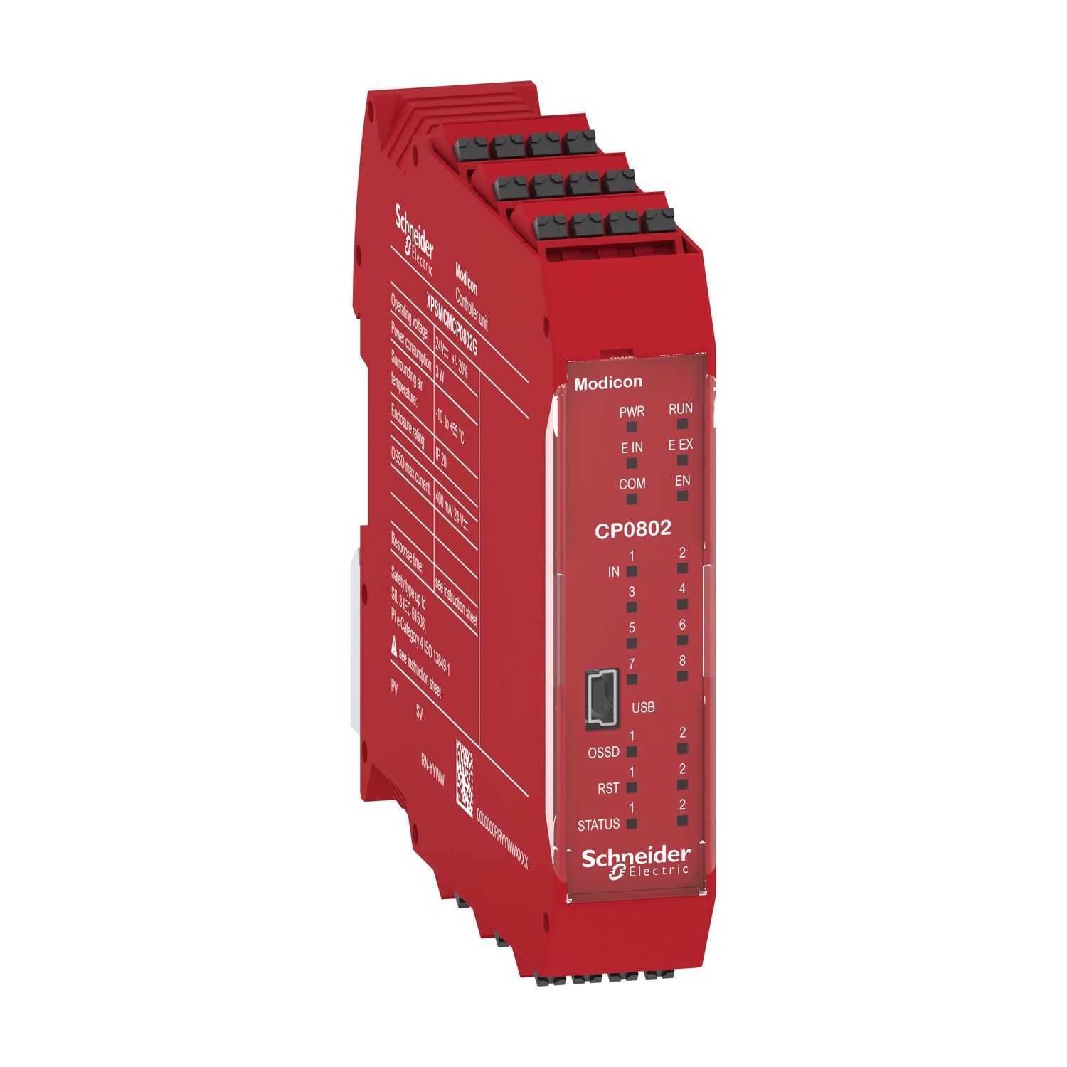 Picture of Safety controller, Modicon MCM, 8 inputs 2 outputs, monitors expansion modules, spring