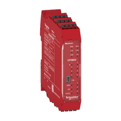 Picture of Safety controller, Modicon MCM, 8 inputs 2 outputs, monitors expansion modules, spring