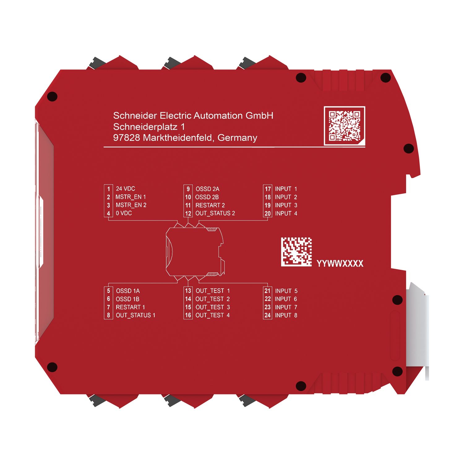 Picture of Safety controller, Modicon MCM, 8 inputs 2 outputs, monitors expansion modules, spring