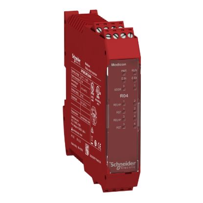 Picture of expansion module, Modicon MCM, 4 safety relay outputs, with backplane connection, screw