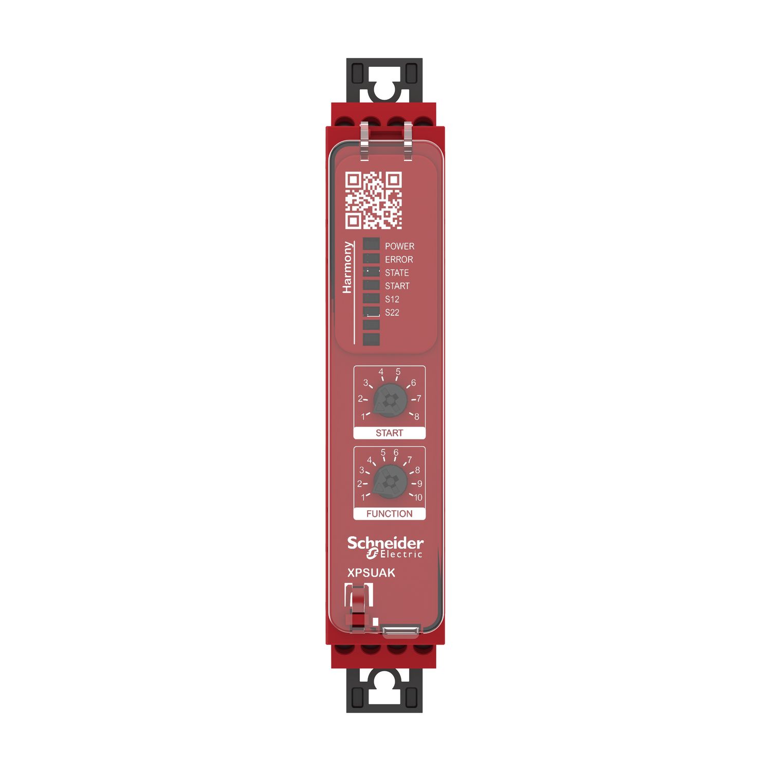 Picture of safety module, Harmony XPSU, Cat 4, features XPSUAF with PNP or NPN, safety mat, 24V AC or DC, screw