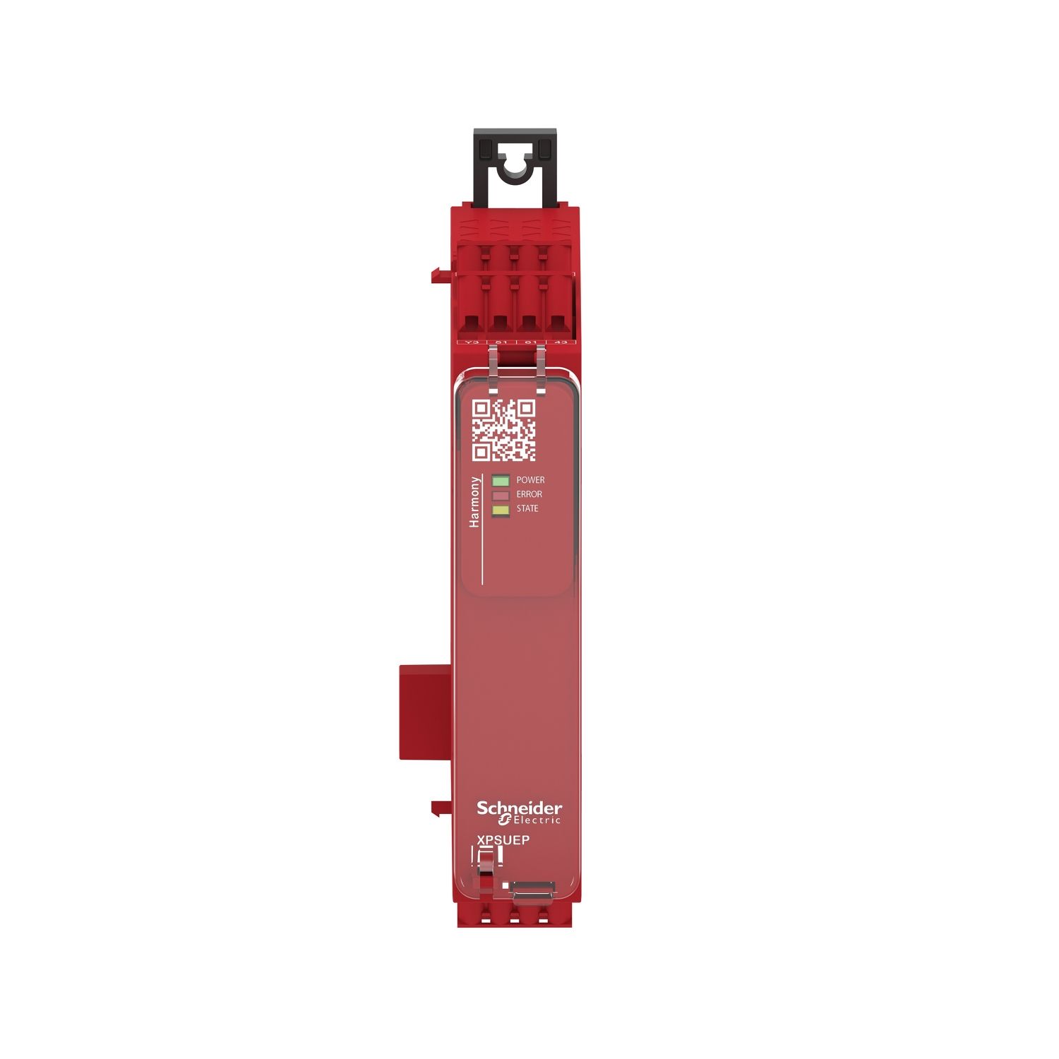 Picture of safety module, Harmony XPSU, Cat 4, expansion use with universal range, 24V AC or DC, spring