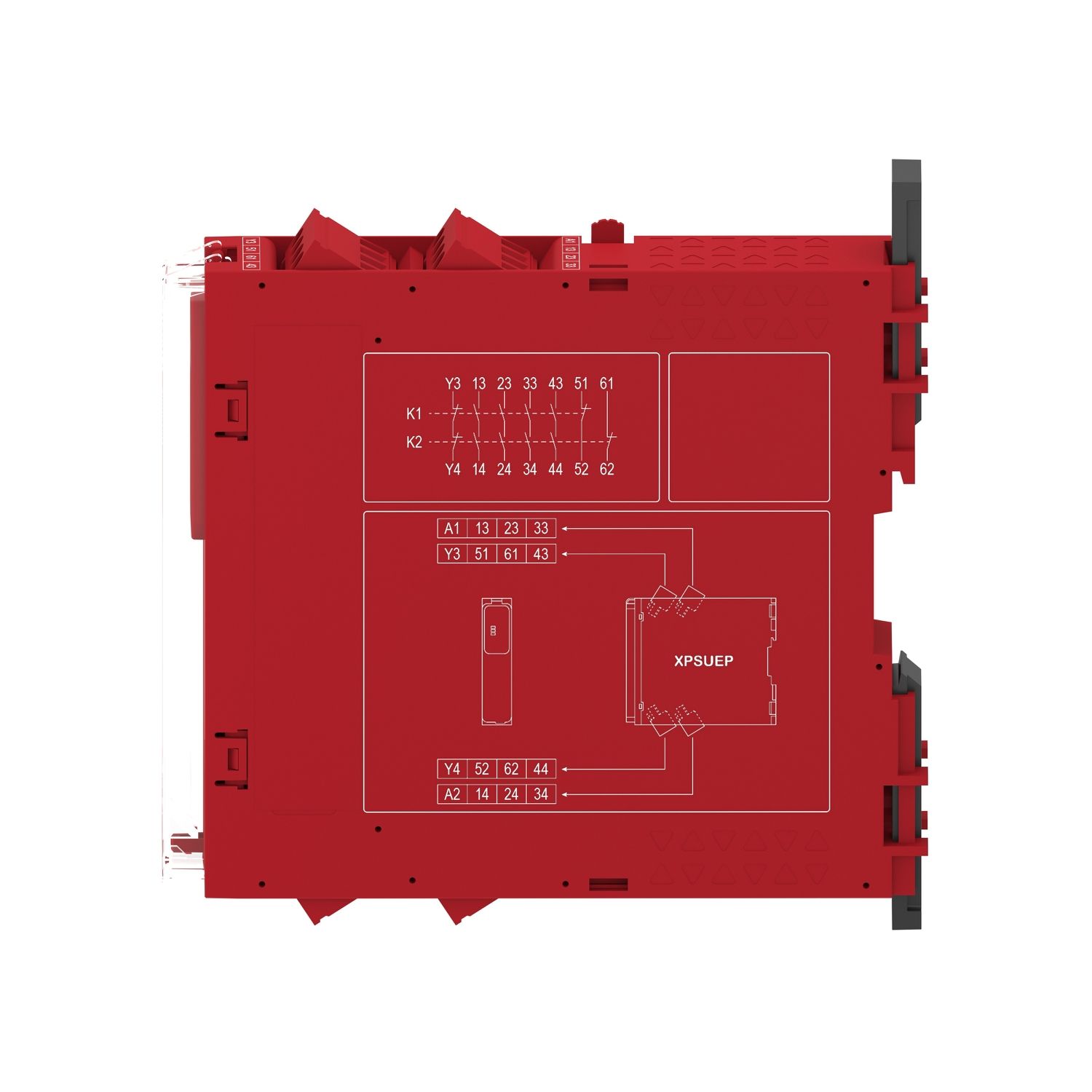 Picture of safety module, Harmony XPSU, Cat 4, expansion use with universal range, 48 to 240V AC or DC, screw