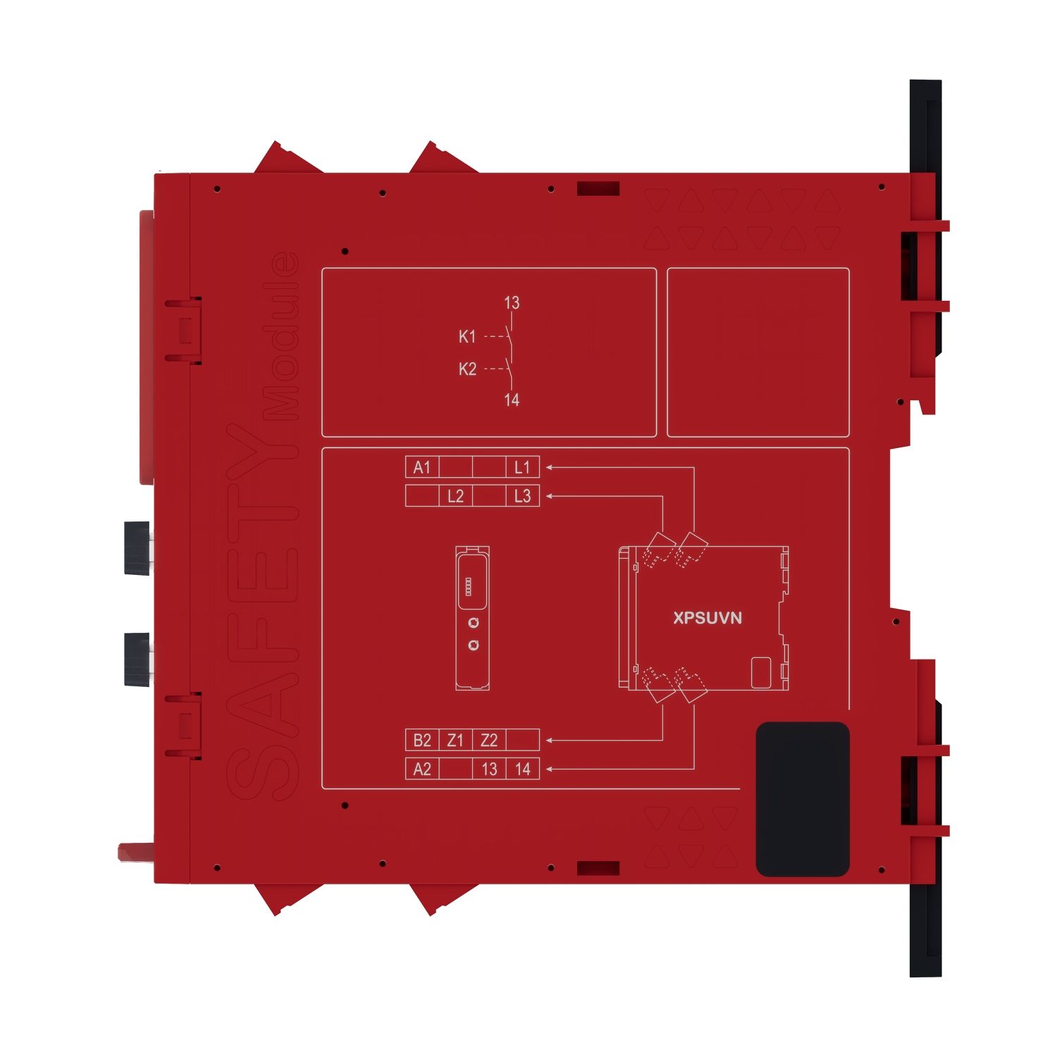 Picture of safety module, Harmony XPS, zero speed monitoring with time delay, 24V AC or DC, screw