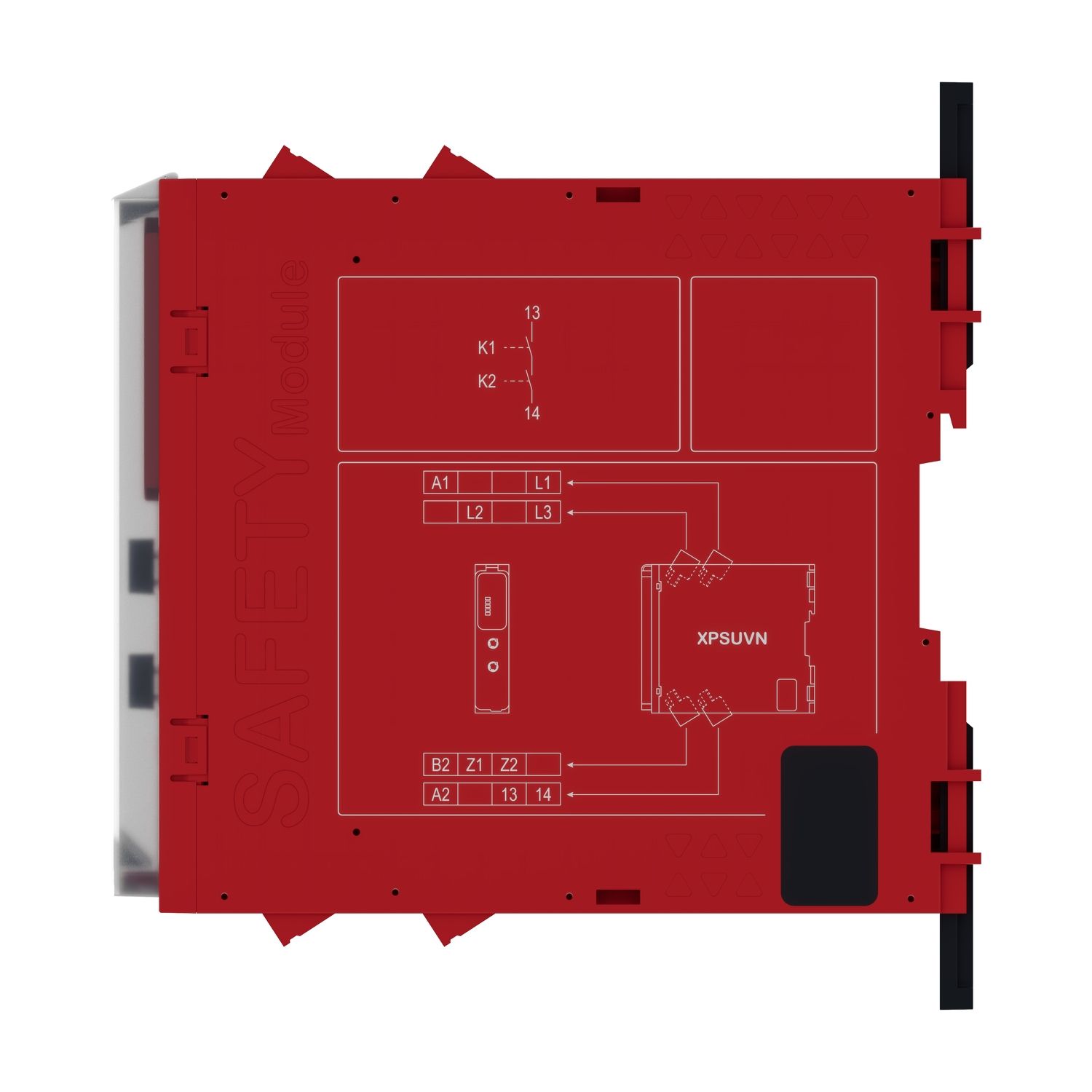 Picture of safety module, Harmony XPS, zero speed monitoring with time delay, 48 to 240V AC or DC, screw