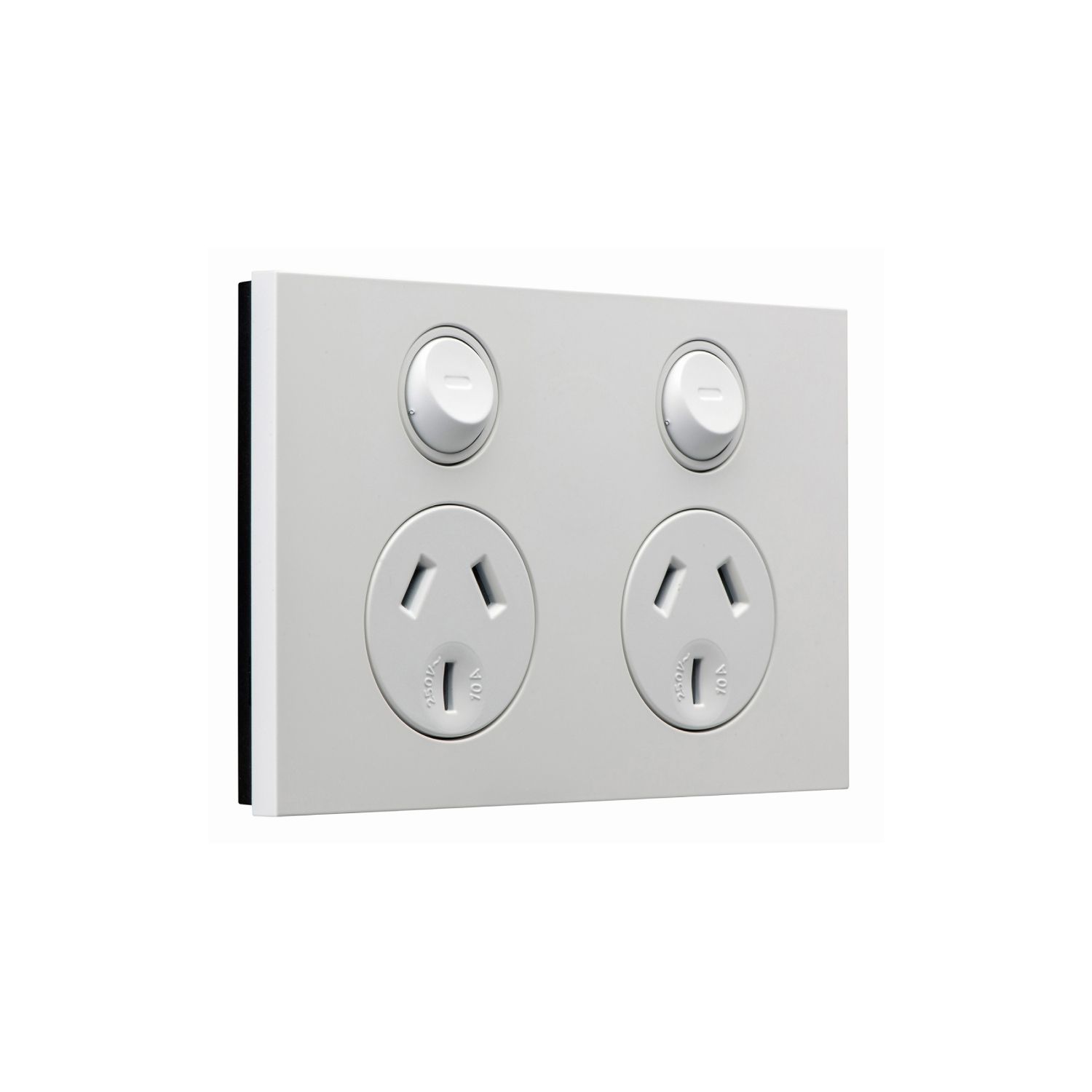 Picture of Double Power Point Cover, Saturn Zen, Horizontal Mount, 250V, 10A