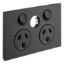 Picture of Double Power Point, Saturn Zen, Horizontal Mount, 250V, 10A, Less Extra Switch