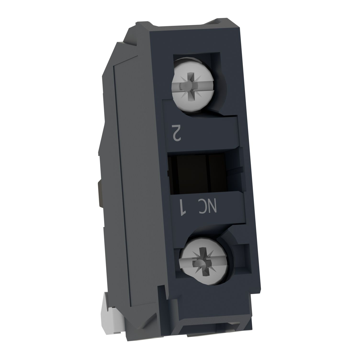 Picture of Single contact block, Harmony XB4, silver alloy, screw clamp terminal, late break, 1NC