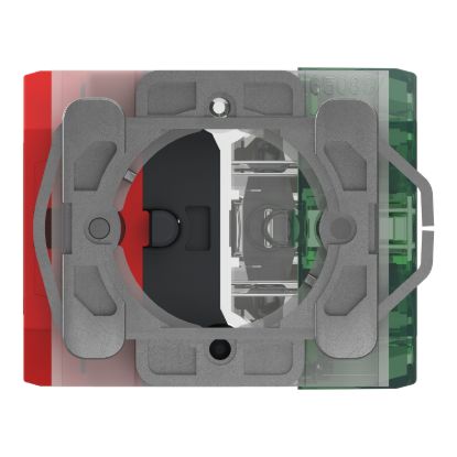 E-Stop Non-illuminated Body, Harmony 9001K/Harmony 9001SK, KR/SKR18, Metal/Plastic, 1NC+1NO, pre-assembled and – 9001KES18RES3 front view